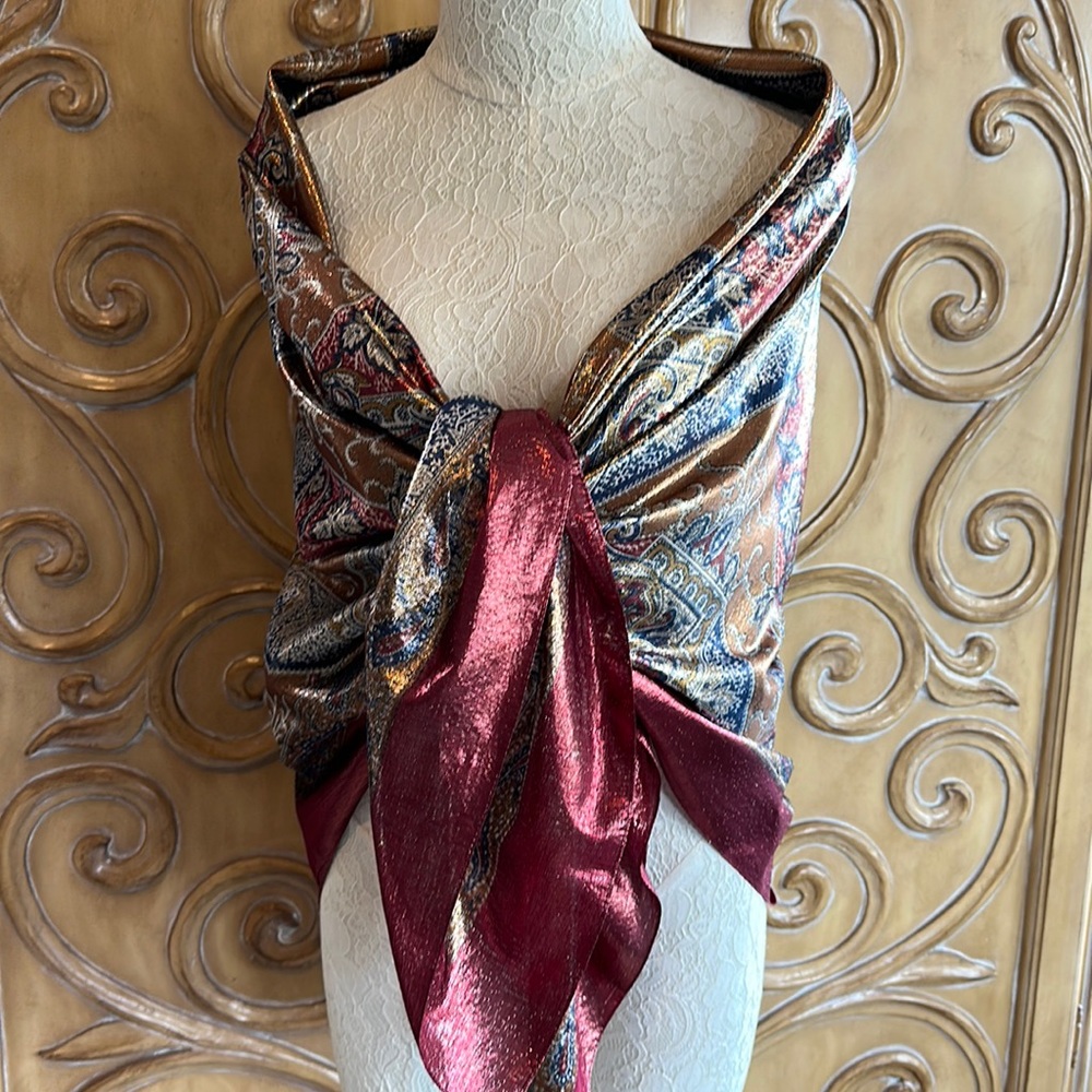 Vintage Oscar de la Renta metallic wrap